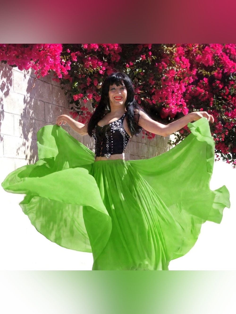 Light Green chiffon skirt double circle Ameynra design. New. All sizes in stock